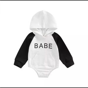 Babe infant baby girl black white hoodie sweatshirt BABE NEW